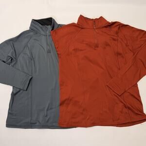5.11 Tactical Stratos Pullover Womens Large Gray Rust 1/4 Zip Base Layer Lot